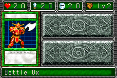 Battle Ox (ミノタウルス) — level 2 Beast — 2 hearts, attack 20, defence 20 — faces Sum Sum Sum Mov2 Def Mag2