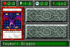Koumori Dragon (デビル・ドラゴン) — level 2 Dragon — 2 hearts, attack 10, defence 20 — faces Sum Sum Sum Def Atk Mov