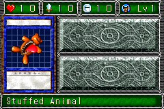 Stuffed Animal (くいぐるみ) — level 1 Warrior — 1 heart, attack 10, defence 10 — faces Sum Sum Sum Sum Mov2 Def