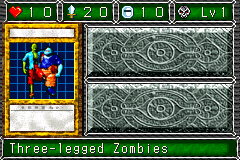 Three-legged Zombies (２人３脚ゾンビ) — level 1 Undead — 1 heart, attack 20, defence 10 — faces Sum Sum Sum Sum Def4 Atk