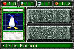Flying Penguin (トビペンギン) — level 2 Beast — 1 heart, attack 10, defence 10 — faces Sum Sum Sum Mag Tra Def