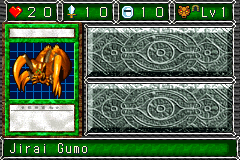 Jirai Gumo (地雷蜘蛛（じらいグモ）) — level 1 Beast, tunnelling — 2 hearts, attack 10, defence 10 — faces Sum Sum Sum Sum Mag Def6