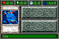 Zoa (デビルゾア) — level 3 Spellcaster — 2 hearts, attack 30, defence 20 — faces Sum Sum Atk Mov4 Def2 Def