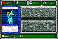 Dancing Elf (ダンシング・エルフ) — level 1 Warrior — 2 hearts, attack 20, defence 10 — faces Sum Sum Sum Sum Atk Mag