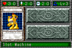 Slot Machine (スロットマシーンＡＭ－７) — level 3 Spellcaster — 3 hearts, attack 20, defence 20 — faces Sum Sum Def Mov2 Tra Atk2