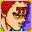 Red hair, the number 777 tattooed in red on the forehead.