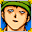 A green cap, a calm face.