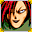 Red hair falling over one eye.