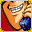 A toothy grin, a phone held to the face.