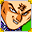 Bald, the kanji 迷, astray, on the brow.